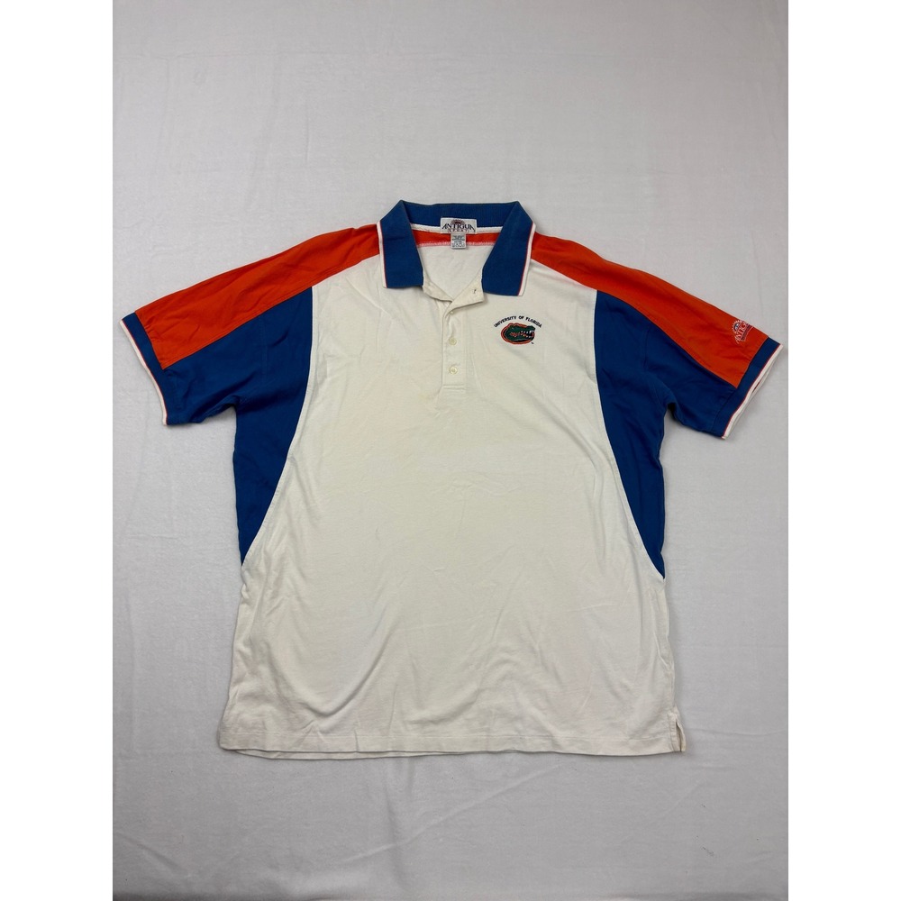 Antigua University of Florida Gators Polo Shirt Mens XXL Colorblock Cotton N2
